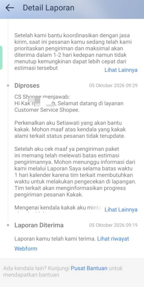 onyourcale's tweet photo. besok lusa, aku langsung buat laporan ke cs shopee, nanyain kejelasan status paket aku gimana, aku gada ss an balesan mereka gimana, yang kurleb intinya mereka nyuruh nunggu 1/2 hari buat dilakuin pengecekan. https://t.co/QTRaMt846y