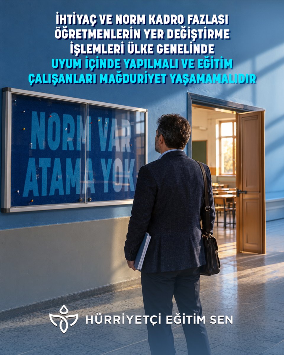 HurEgitimSen's tweet photo. İHTİYAÇ VE NORM KADRO FAZLASI ÖĞRETMENLERİN YER DEĞİŞTİRME İŞLEMLERİ ÜLKE GENELİNDE UYUM İÇİNDE YAPILMALI VE EĞİTİM ÇALIŞANLARI MAĞDURİYET YAŞAMAMALIDIR

İhtiyaç ve norm kadro fazlası öğretmenlerin yer değiştirme işlemleri artık İlçe MEM'ler tarafından yapılacak. Ancak bununla ilgili ilçeler arasında bir standart ve uyum bulunmadığı görülmemektedir.

Bu işlemlerin ülke genelinde uyum içinde yapılabilmesi ve eğitim çalışanlarının herhangi bir mağduriyet yaşamamaları adına Bakanlıktan talepte bulunduk.

https://t.co/zPJaIdep77

@leventkuruoglu