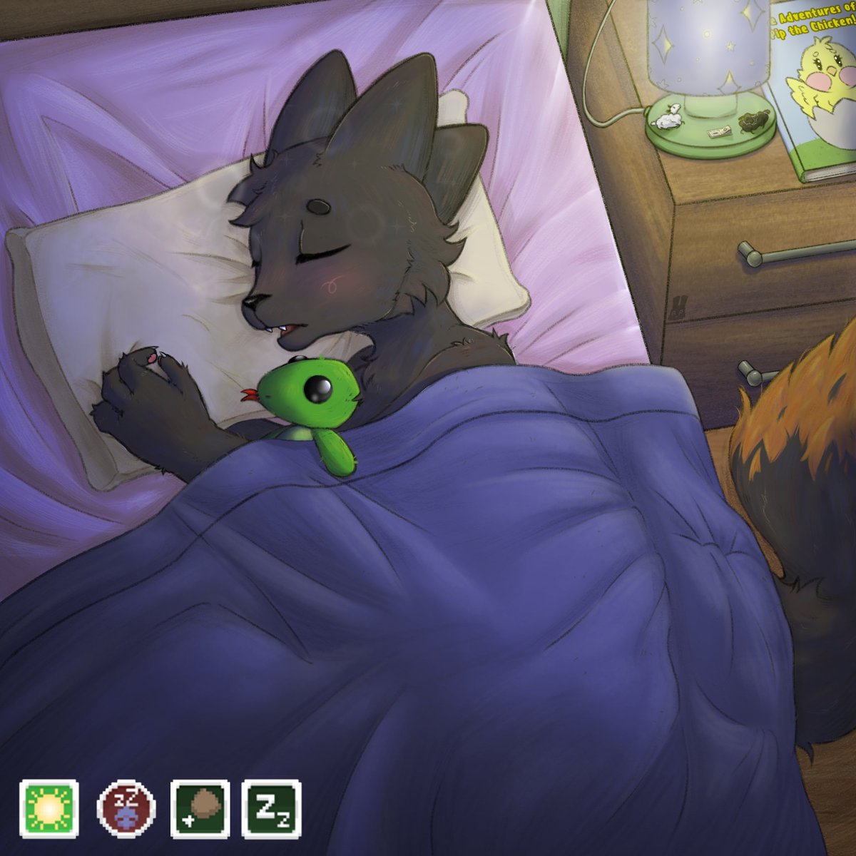 Rabbit__Princes's tweet photo. After a sweet bedtime story about a brave little chick, and some cookies and milk, the little one has fallen asleep, snuggled up with his toy. "Good night..."
#art #fanart #CasualtiesUnknown #scavprototype https://t.co/eNvO0AWYQ1