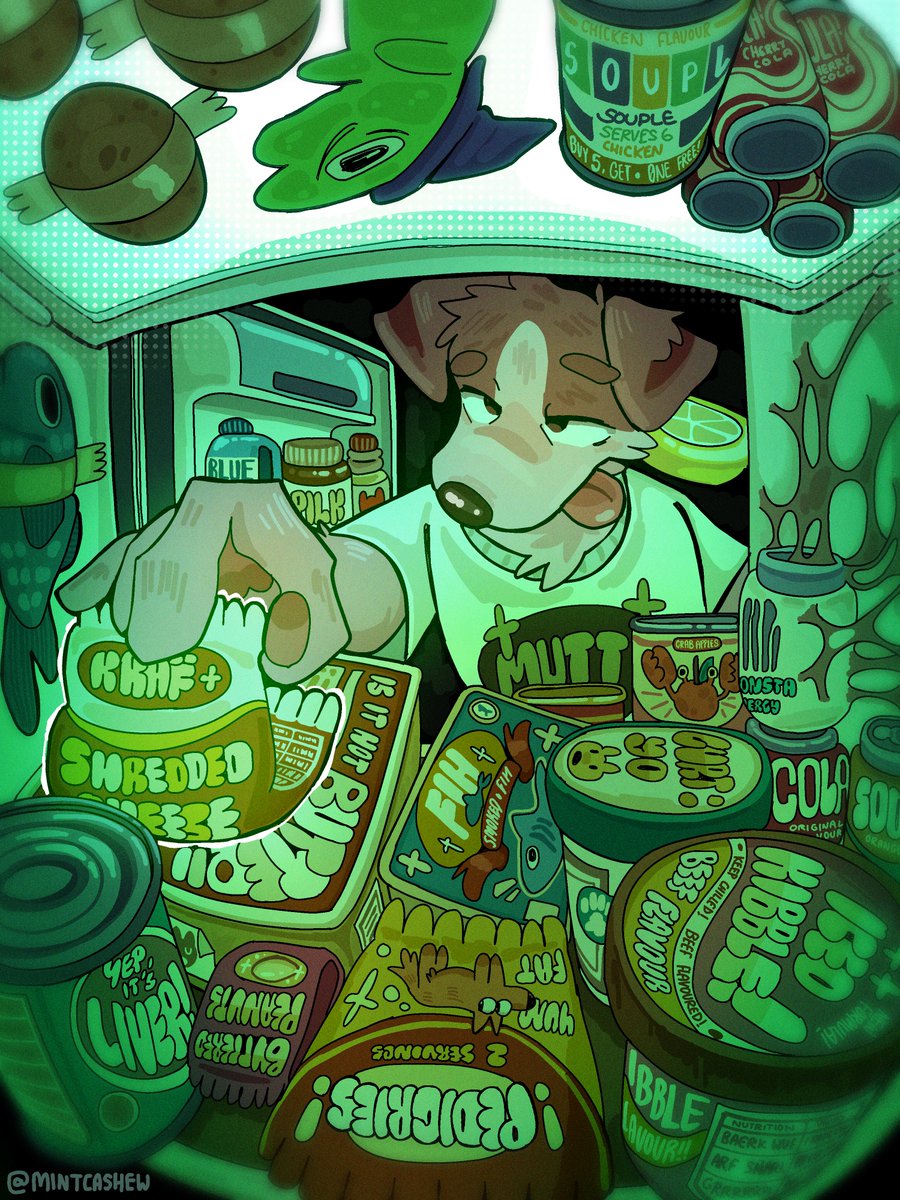 MintCashew's tweet photo. #portfolioday 
I'm Cashew and I draw animal people in lots of clutter 🐕 https://t.co/ZExX7VasYU