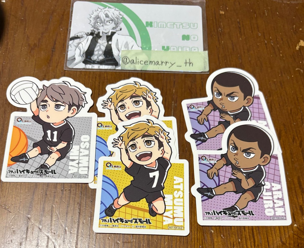 alicemarry_th's tweet photo. 【交換】あべのキューズモール ハイキュー ステッカー 稲荷崎
譲:宮侑×2、宮治、尾白アラン×2
求:北信介(友人用)、角名倫太郎(自分用、友人用)
大阪市内にて現地交換希望です。
検索からでも気軽にお声がけください。
取引終了はリポスト削除予定です。 https://t.co/IF0ZwzySP4