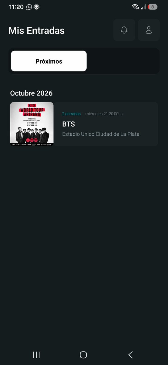 MelinaMeluchi5's tweet photo. Chicas vendo entrada en cabecera norte para el 21. Era de mi hermana pero no va. La dejo en 300mil. 
Paso caps, videos y hago presencial si es posible 

compro / vendo / entrada / concierto / recital / bts / argentina https://t.co/jvjVG1CeLJ