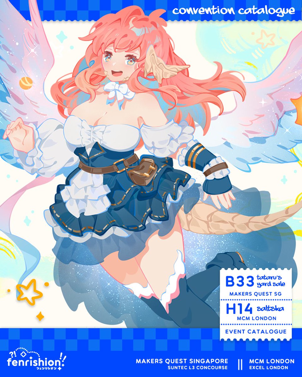 Fenrishion's tweet photo. hallo hello! 
my catalogue for #makersquestsg and #mcmcomiccon UK! :D

I also have some very exciting news- the lovely @.xuanator will be cosplaying Sen Yuzuka!
(senchan sightings?! how exciting!)

I'll be at B-33 Tataru's Yard Sale at MSQSG and H-14 Saltska at MCMUK!

1/3> https://t.co/lw2MbcOwFH