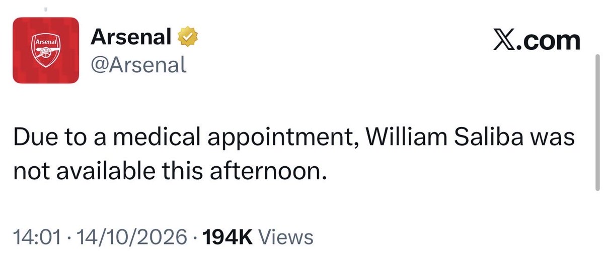 mrbayoa1's tweet photo. Delaying the photo for a few hours or even until the next day wouldn’t hurt anyone. This decision from Arsenal makes absolutely no sense. Unless Saliba isn’t going to feature again this season, I really don’t understand the rush. https://t.co/JeWiDWO3Lx
