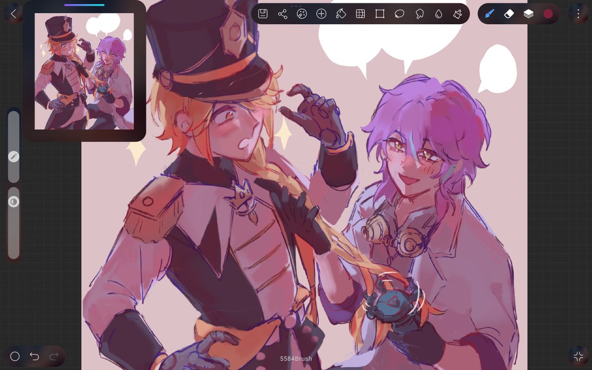 SorcevalierCEO's tweet photo. #wip rui and his stupid speedy braid machine thingy /aff https://t.co/e5bnK9SteW