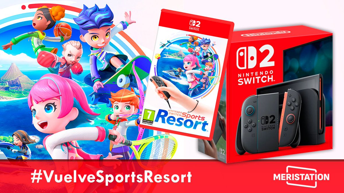 MeriStation's tweet photo. 🏸 ¡Nuevo concurso! 🥎

🎁 Regalamos una Nintendo Switch 2 y una copia de Nintendo Switch Sports

🔄 RT y follow
➡️ Comenta con el hastag #VuelveSportsResort, mencionando a un amigo y cuéntanos, ¿a qué deporte quieres jugar y por qué? https://t.co/XDH1vpmPBA