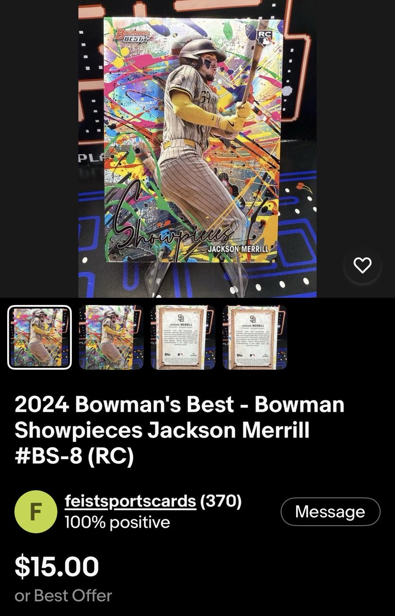 FeistSportsCard's tweet photo. 2025 Topps Finest - Rookie Finest Autographs RJ Harvey #RFA-RJH (AU, RC)
🔗: https://t.co/GK9y8M1miC
2024 Bowman's Best - Bowman Showpieces Jackson Merrill #BS-8 (RC)
🔗: https://t.co/mtHvYzIxKY https://t.co/Pc08jQ7rGV