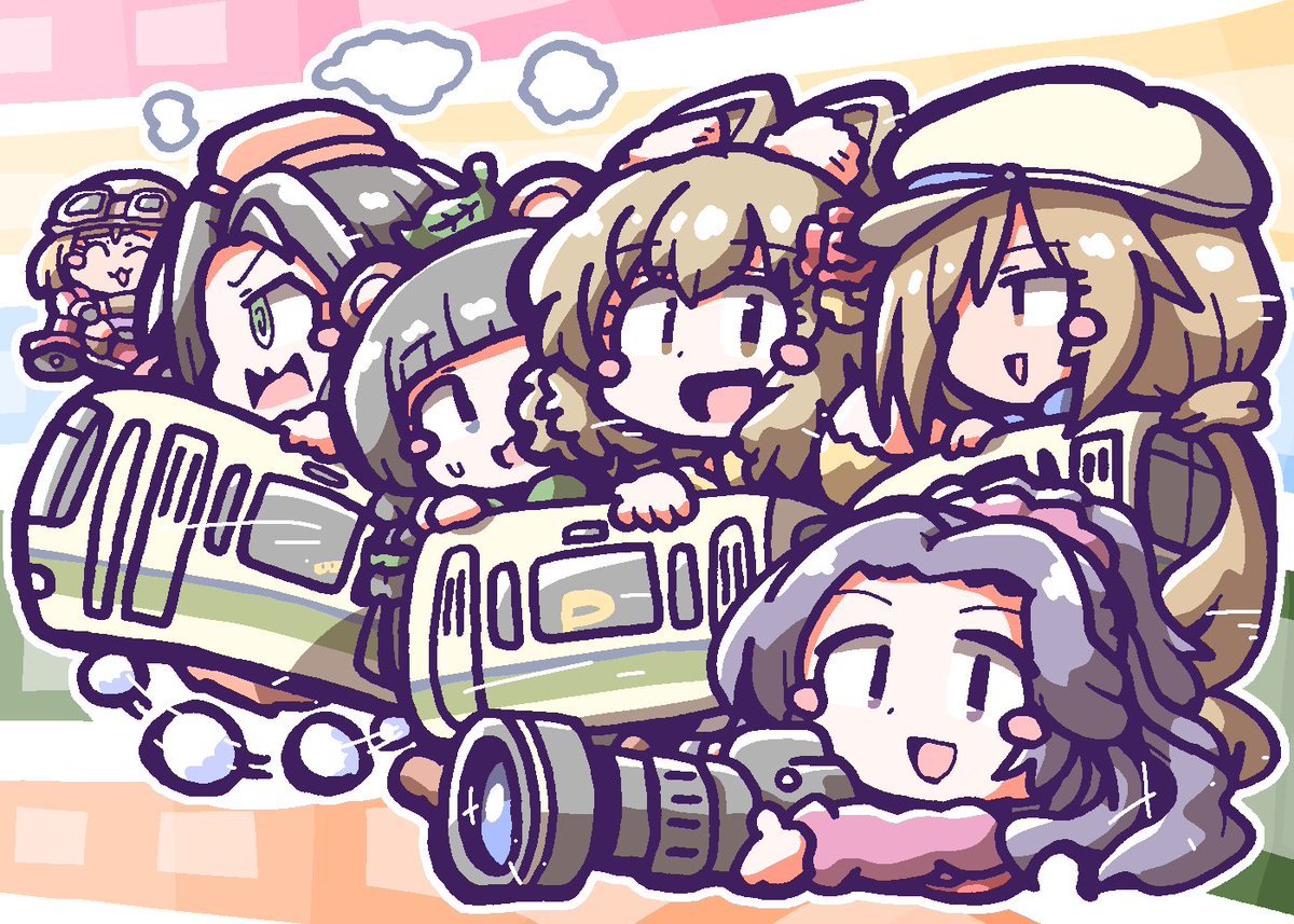 hanareyakuroha's tweet photo. #デレマス版深夜の真剣お絵かき60分1本勝負
#並木芽衣子生誕祭2026
#並木芽衣子誕生祭2026
みんなでガタンゴトン〜♪🚃🛵📸 https://t.co/aDk9iJaN0s