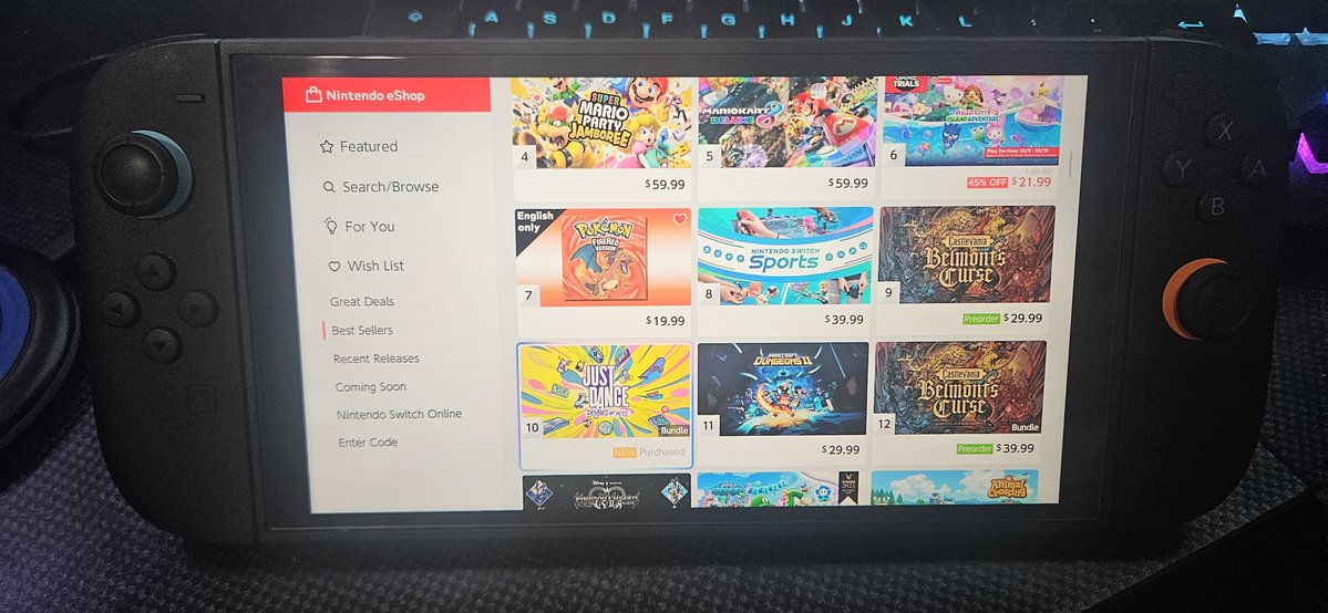 Mutchgames's tweet photo. Woke up this morning and saw Just Dance: Decades of Hits climbed to no.10 in the eshop usa region. Congratulations @justdancegame! The song lists and maps are some of your best yet. https://t.co/dxtsrzqu8y
