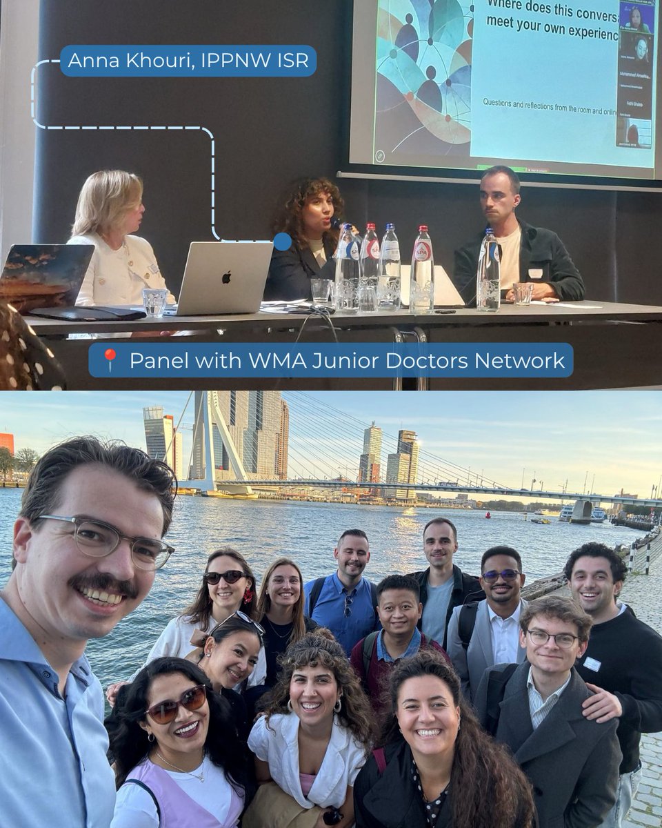 IPPNWS's tweet photo. Our International Student Rep, Anna Khouri, and a delegation of IPPNW's Dutch affiliate (NVMP) attended the @medwma General Assembly in Rotterdam to contribute to discussions on medical ethics, advocate for peace and disarmament, and against the militarization of healthcare! https://t.co/IjQZBarnYL