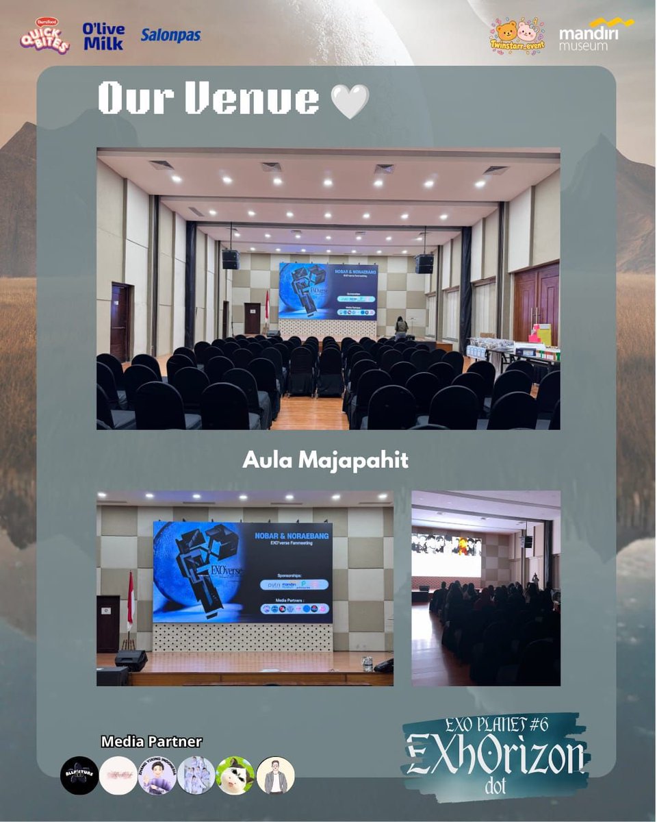 naleeccha's tweet photo. 🌌 EXO PLANET #6 : EXhOrizon dot — NOBAR & NORAEBANG 🌌

EXO-L, are you ready to travel beyond the horizon together? 🪐✨

Saatnya kumpul, nyanyi bareng, teriak bareng, dan menikmati momen EXO dalam satu malam yang nggak boleh dilewatkan! 🤍

🎬 NOBAR & NORAEBANG
📅 07 November 2026
📍 Museum Mandiri Jakarta — Aula Majapahit
⚠️ LIMITED SEAT!

Gather your squad, wear your EXO-L heart proudly, and let's make our own EXhOrizon together! 🪐🤍
LET'S WATCH TOGETHER, EXO-L! 🐧🦖🐰🐱🐶🐯🦊
📲 Scan QR / DM untuk reservasi seat!

link form : https://t.co/on4sVf8cNJ

Limited seat, jangan sampai cuma jadi penonton dari story orang lain 😭
#EXO #EXO_PLANET6 #EXhOrizon #EXO_L #EXOL #EXOIndonesia #NobarEXO #NoraebangEXO #EXOEvent #EXOJakarta #EXOPlanet6Indonesia