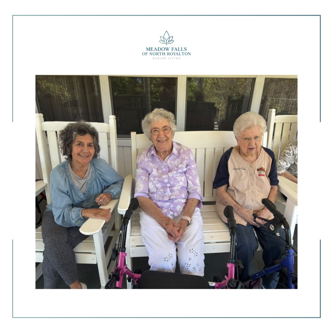MeadowRoyalton's tweet photo. ☀️🧠 A beautiful day, fresh air, and an ABC challenge on the porch! 🌿 From names to food and plants, we worked through the alphabet. Some letters stumped us, but the laughs made it all worthwhile! 

#BrainGames #OutdoorActivities #SeniorLiving https://t.co/bMC75VaA4M