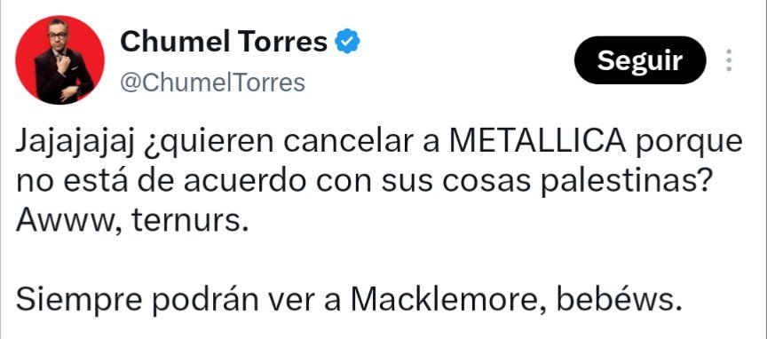 ZuritaCarpio's tweet photo. El genocidio en Gaza son "cosas palestinas": Chumel Torres https://t.co/Ei2XmhTocP