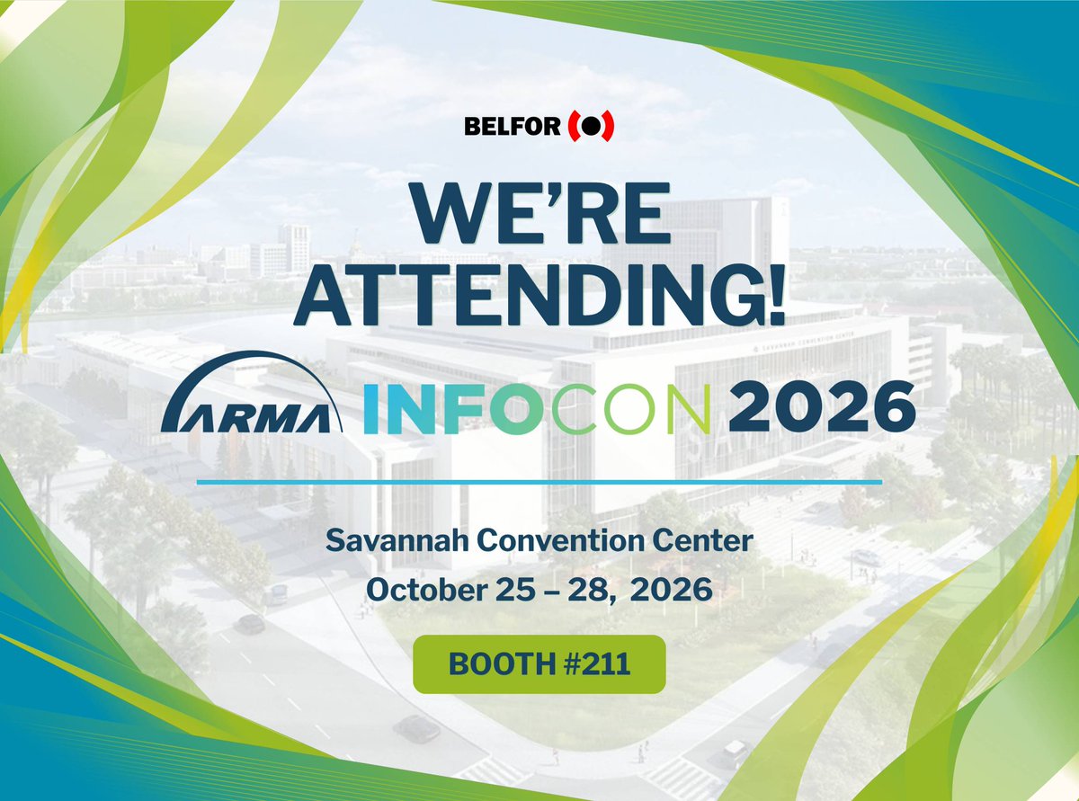 BELFORGroup's tweet photo. Heading to Savannah for ARMA InfoCon 2026? So are we! 😄

Join the BELFOR Property Restoration team at the Savannah Convention Center from October 25–28!

📍 Find us at Booth #211

Stop by to learn how we can help strengthen your disaster recovery plans and restore damaged records. See you in Savannah! ✨

#ARMAInfoCon2026 #BELFOR #Restoration #DocumentRestoration #DisasterRecovery #SavannahGA