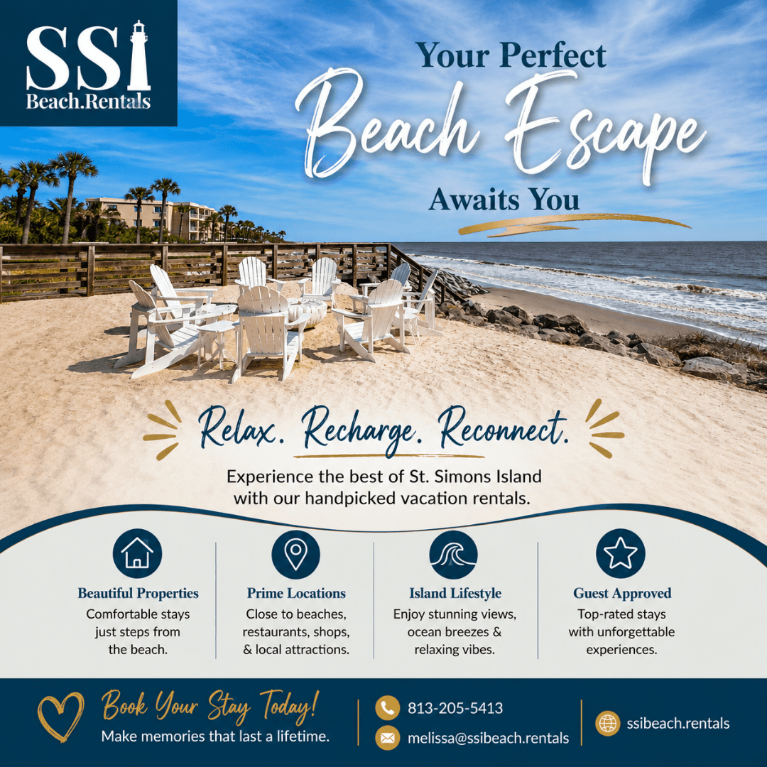 ssibeachrentals's tweet photo. 🌊 Your perfect beach escape awaits! Enjoy beautiful rentals, ocean views, and island charm in St. Simons Island, Georgia. Relax, recharge, and reconnect with SSI Beach Rentals!

📞 813-205-5413
📧 melissa@ssibeach.rentals
🌐 https://t.co/YnpFMgP1wF

#SSIBeachRentals #StSimonsIsl https://t.co/xeUa7o1Xii
