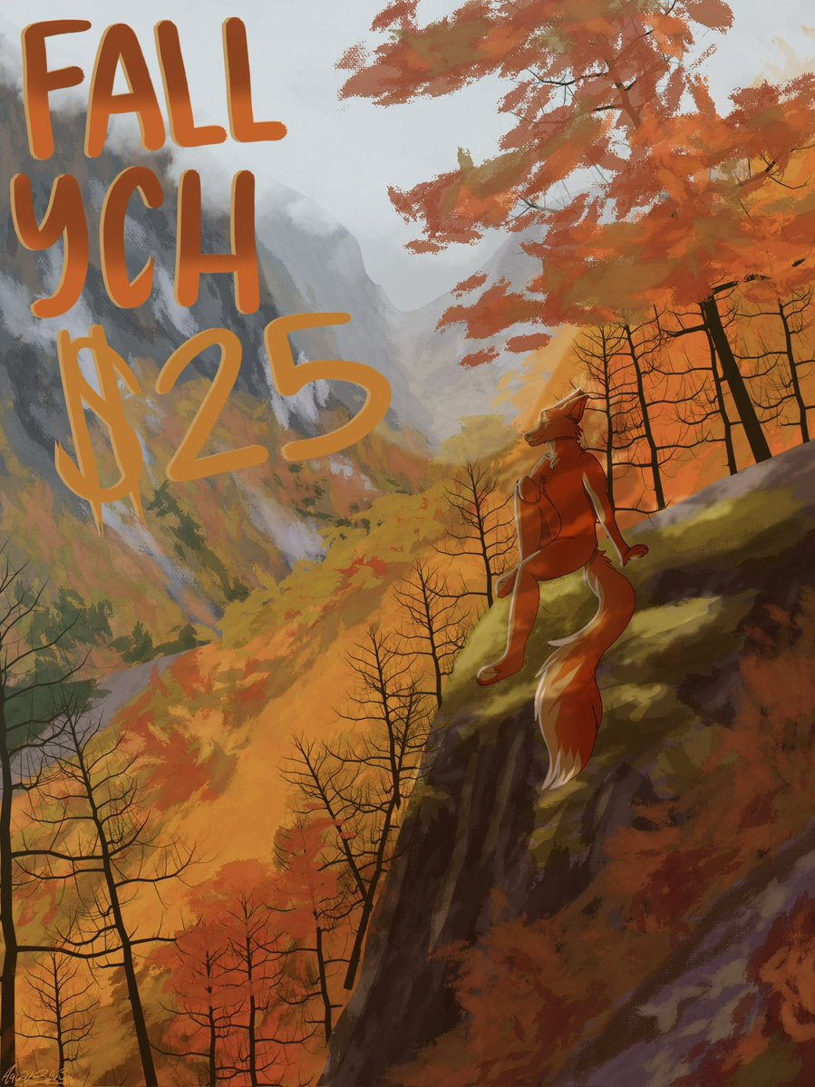 AquaBllu3's tweet photo. FALL YCH 🍁

In celebration of fall, I wanted to do another scenery YCH ! I can do any species!! extra charge for major changes to lineart/complicated changes 

$25 each comment below! 

These will be open until Nov 21st! https://t.co/1tasOZtTmx