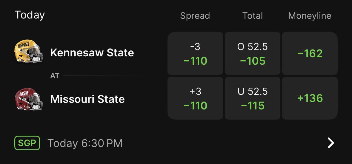 blazer_vegas's tweet photo. 🚨5 UNIT CFB MAX PLAY OF THE DAY🚨

Vegas has this one wrong. And we are going to make some money off it

My BOT will send to everyone who 𝗟𝗜𝗞𝗘𝗦 this post 

(must be following @blazer_vegas) https://t.co/TTB8DCMNd3