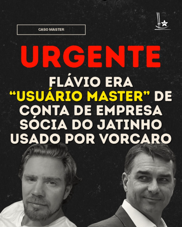 PTnaCamara's tweet photo. Segundo O Globo, a PF identificou Flávio Bolsonaro como “usuário master” da conta bancária da offshore de Willer Tomaz, que detinha parte do jatinho usado por Daniel Vorcaro.

Para os investigadores, o perfil indicava acesso elevado e capacidade de gerenciamento da conta.

Tem gente que pega carona e ajuda na gasolina. No Bolsomaster, a “carona de amigo” vem com perfil master na conta da empresa.

Que amizade conveniente, hein, Flávio?