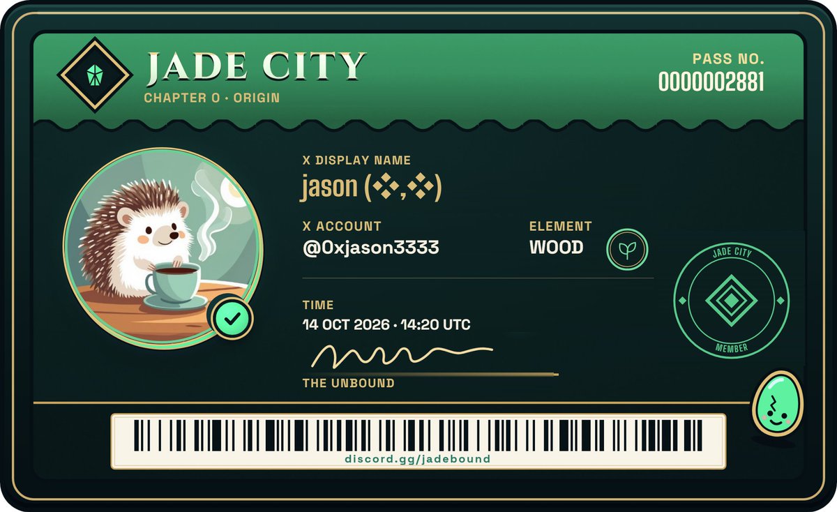 0xjason3333's tweet photo. 로빈후드 체인 @PlayJadebound  무료 민팅 이벤트.

jadecity 게임에 사용되는 NFT라고함.

총 2222개 발행.

GTD 2, FCFS 5 자리

지원방법

1. 미션하기.https://t.co/ncqIojJHdl

2. 이글 좋아요, 리트윗, 팔로우.

3. 댓글에 미션 수행 완료한 EVM 지갑주소. https://t.co/8TFqRgm16X
