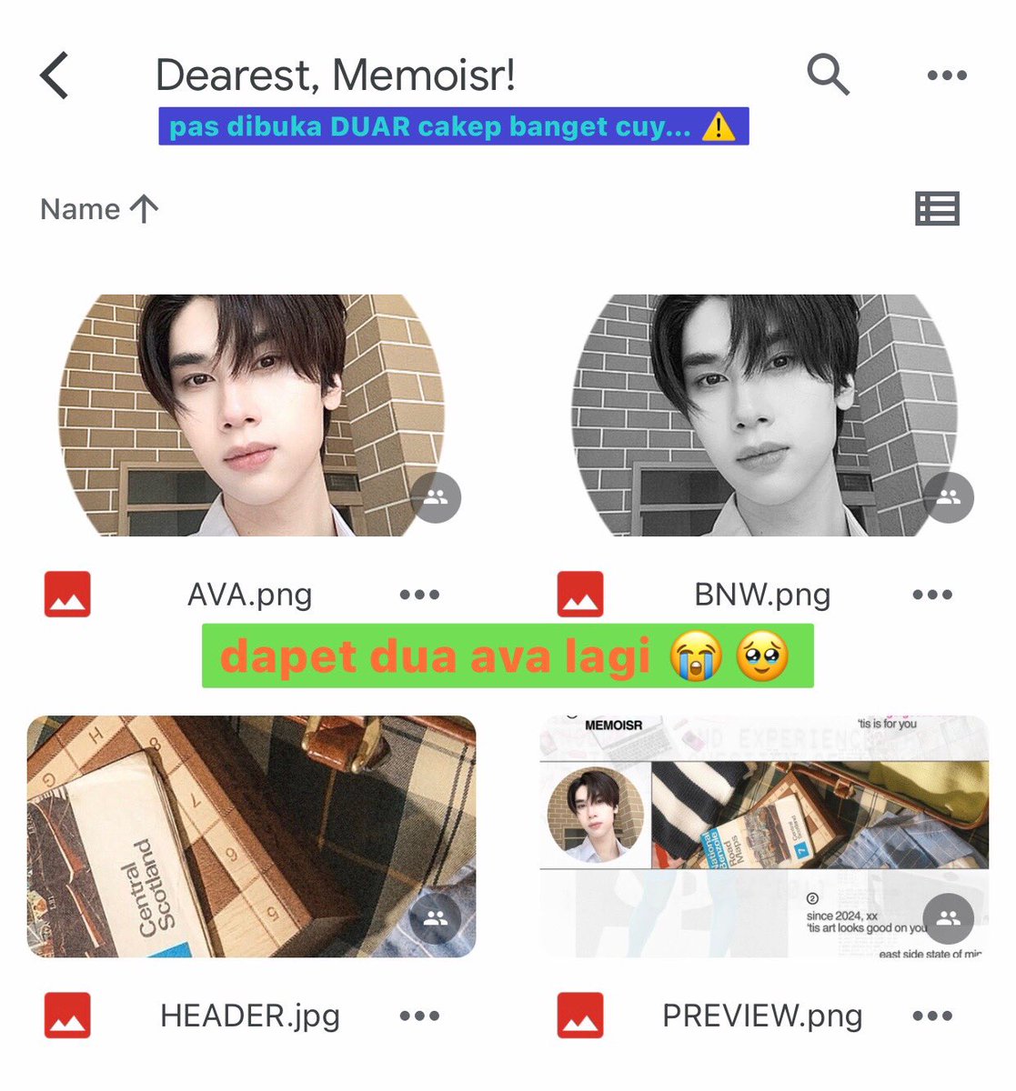 memoisr's tweet photo. kirain ada apa disuruh cek dm ternyata ada yang kasih layout lucu. sendernya mau bikin surprise tapi ga ada lima detik udah ketebak kalau ini dari miney (dan joongdunk) ♡🤏🏻 beneran secakep itu layoutnya, ditambah ava-nya si dunk menal menul… terima kasih banyak @_auam. 🥹✨ https://t.co/uWWmTuI0Ij