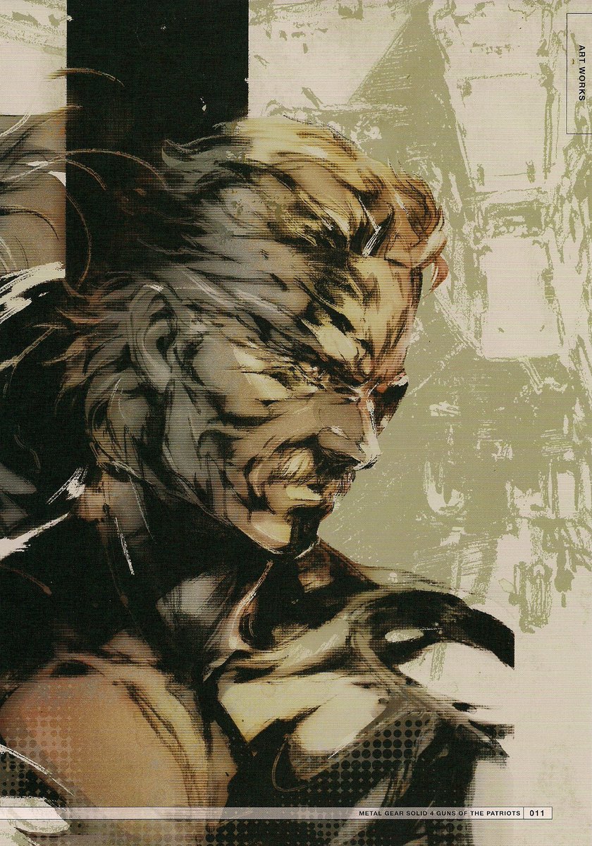 MetalGear_QWC's tweet photo. Metal Gear Solid 4: Guns of the Patriots (2008)
By Yoji Shinkawa https://t.co/vBWZGBDjZz