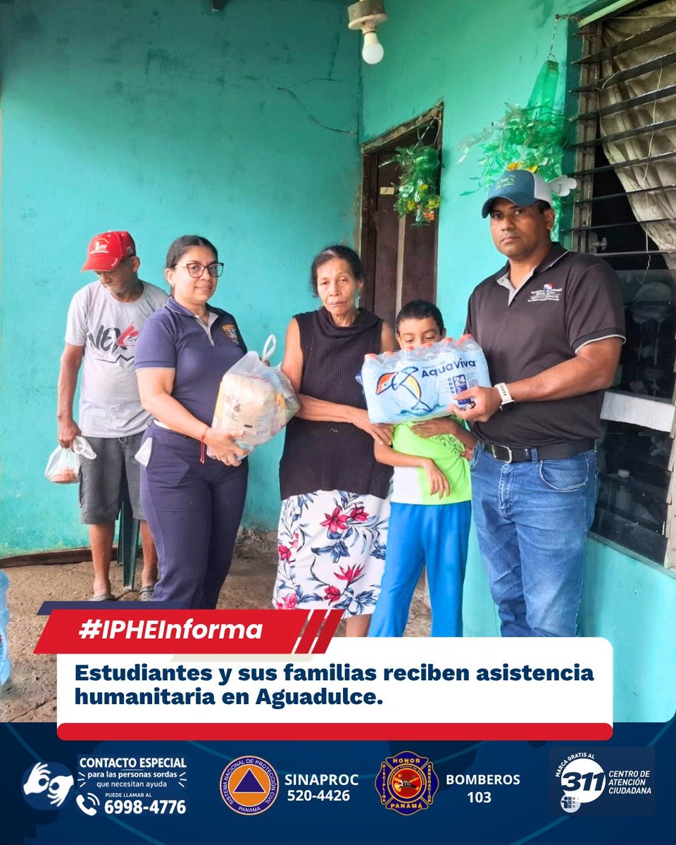 IPHEinclusivo's tweet photo. #Aguadulce | Personal del @IPHEinclusivo, sede de Aguadulce, realizó visitas a estudiantes y sus familias afectados por el sismo del pasado 9 de octubre, brindándoles acompañamiento y apoyo solidario mediante la entrega de alimentos. https://t.co/6lZf6w0Y8J