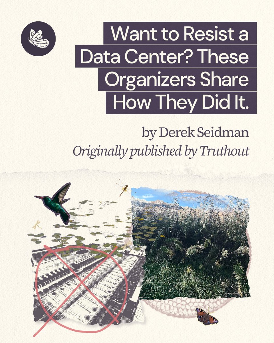 Shareable's tweet photo. Communities are fighting back against data centers.

Learn from three organizers on how they resisted these harmful projects. This article was originally published in @Truthout.

https://t.co/g2RBuIFOtV

#Shareable #DataCenters #FightAgainstDataCenters #PeoplePower https://t.co/QIjZWfu5oH