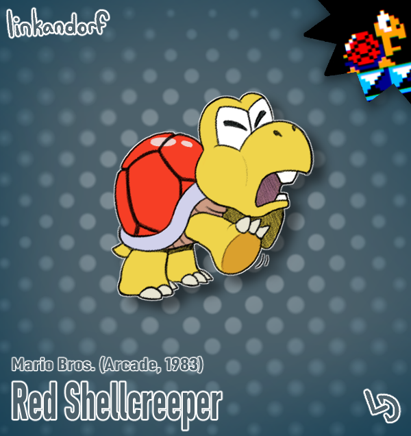 everymariochara's tweet photo. #29 - Red Shellcreeper

Mario Bros. (Arcade, 1983)

At it's absolutely most aggressive state, a Shellcreeper turns red! They get super fast, basically. Their red descendants lost this speed, but gained edge-of-platform awareness. Fair trade? Who knows. https://t.co/qAepJCJ1As
