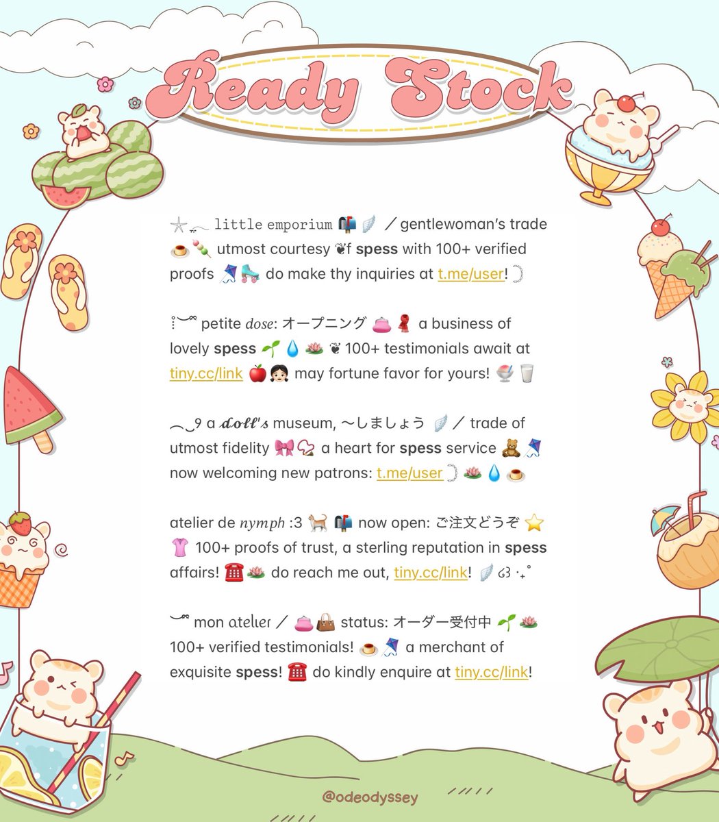 odeodyssey's tweet photo. halo! help repost / retweet? thank you

ready stock rs wording bio IDR 4.000 /each. pic 1 &amp; 2 classy version suitable for any account type, pic 3 &amp; 4 cutesy version suitable for business account. 

claim by DM / tele for order, with the code (check on ALT) sfu #zonauang #bealanja https://t.co/c6SrnolTTa