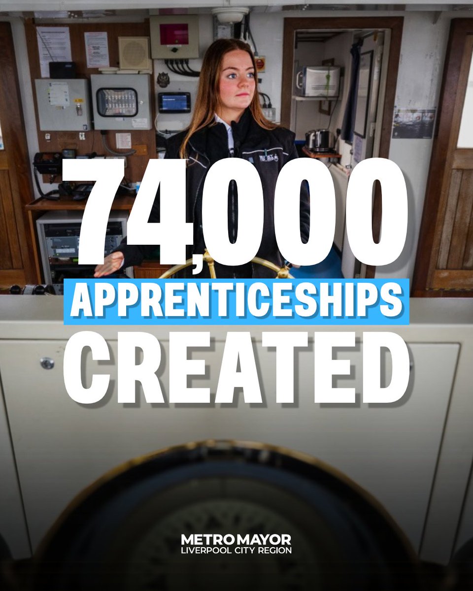 LCRMayor's tweet photo. More than 74,000 apprenticeships have been created in our region since 2017. 

We've helped create opportunities through initiatives such as:

📱 Our @be_lcr careers app
🔒 The Mayor's Young Person’s Guarantee
💷 Apprenticeship Levy transfers
✅ Youth Guarantee Trailblazer https://t.co/aCRHfs5Lj3