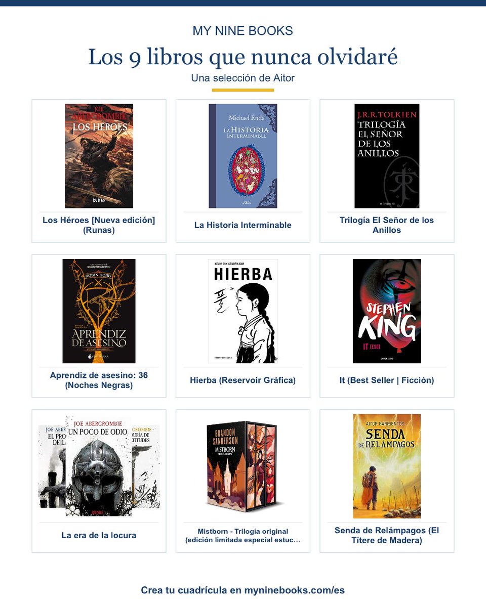 AitorBJ20's tweet photo. Dejo esto por aquí.
Añado “Senda de Relámpagos” a la lista no porque sea mío, sino por el peso que ha tenido en mi vida.
#MyNineBooks https://t.co/iI65fb8ZJL