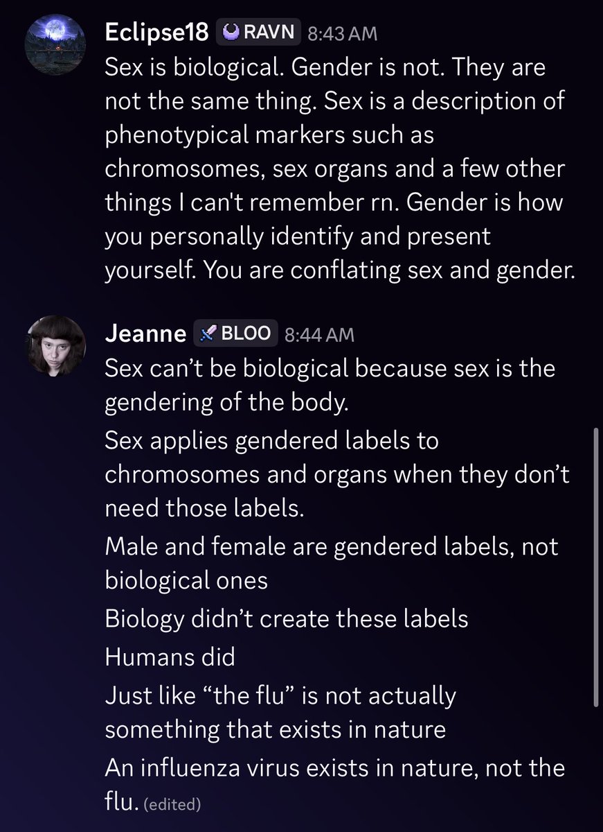 jeannestradiol2's tweet photo. Got kicked from a queer server for educating people about social constructivism https://t.co/NliWhNC8dC
