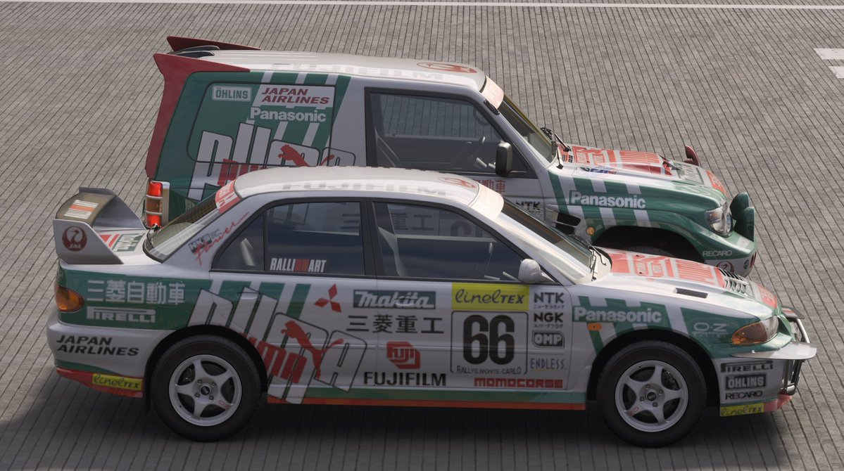 AD_LiveryDesign's tweet photo. Although my last posts have mainly been itashas, I’ve still done quite a series of race liveries.
Had a bit of fun and made a Pajero to match my Evo. Most likely gonna add support vehicles soon as well. 
GT: Andrew9565 
Pajero 303 841 192  
Evo 164 474 796 https://t.co/X5aWRgoztA