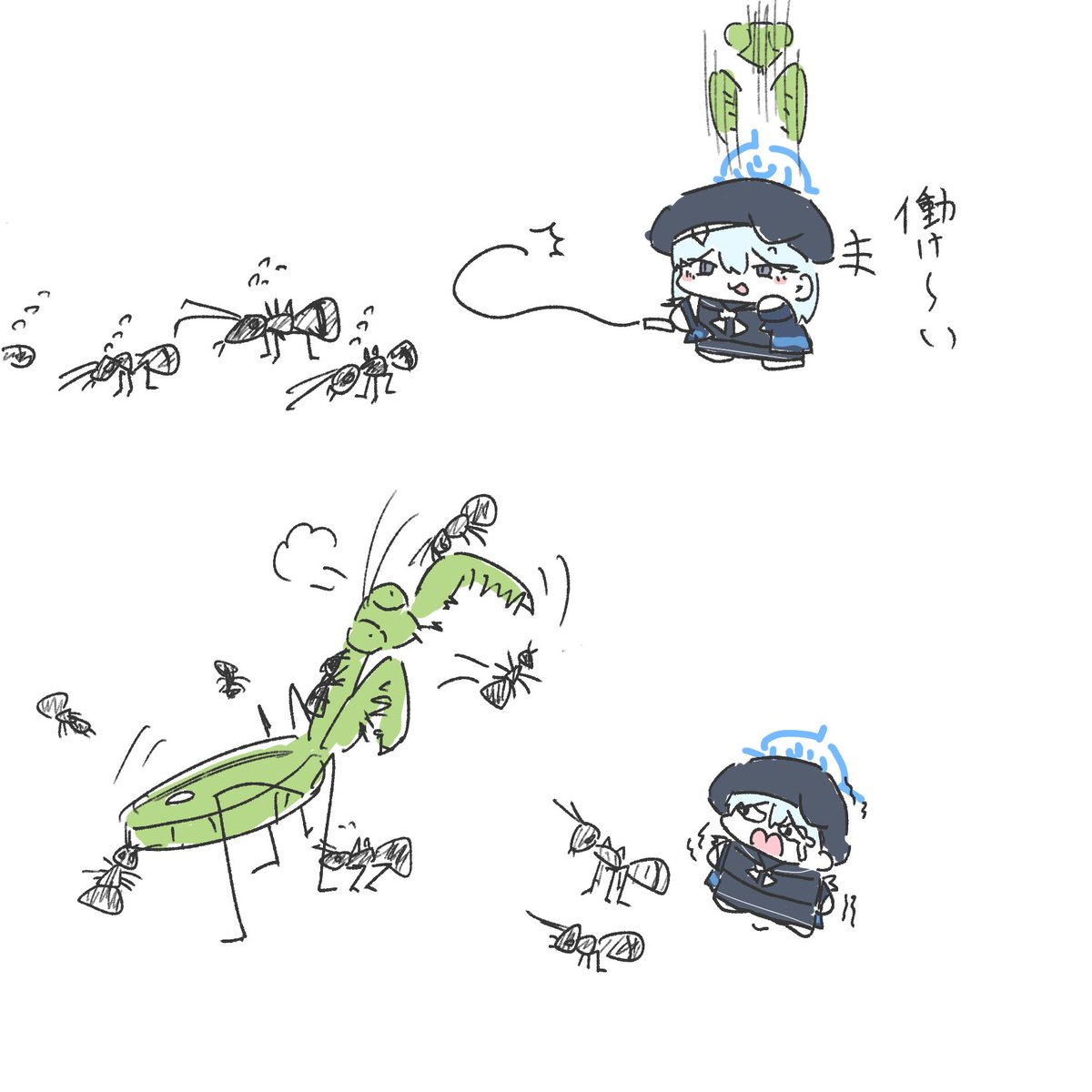 sarco_of_devil's tweet photo. こき使う小森スミカと仲間を守るアリ https://t.co/Ho8T0Fhpch