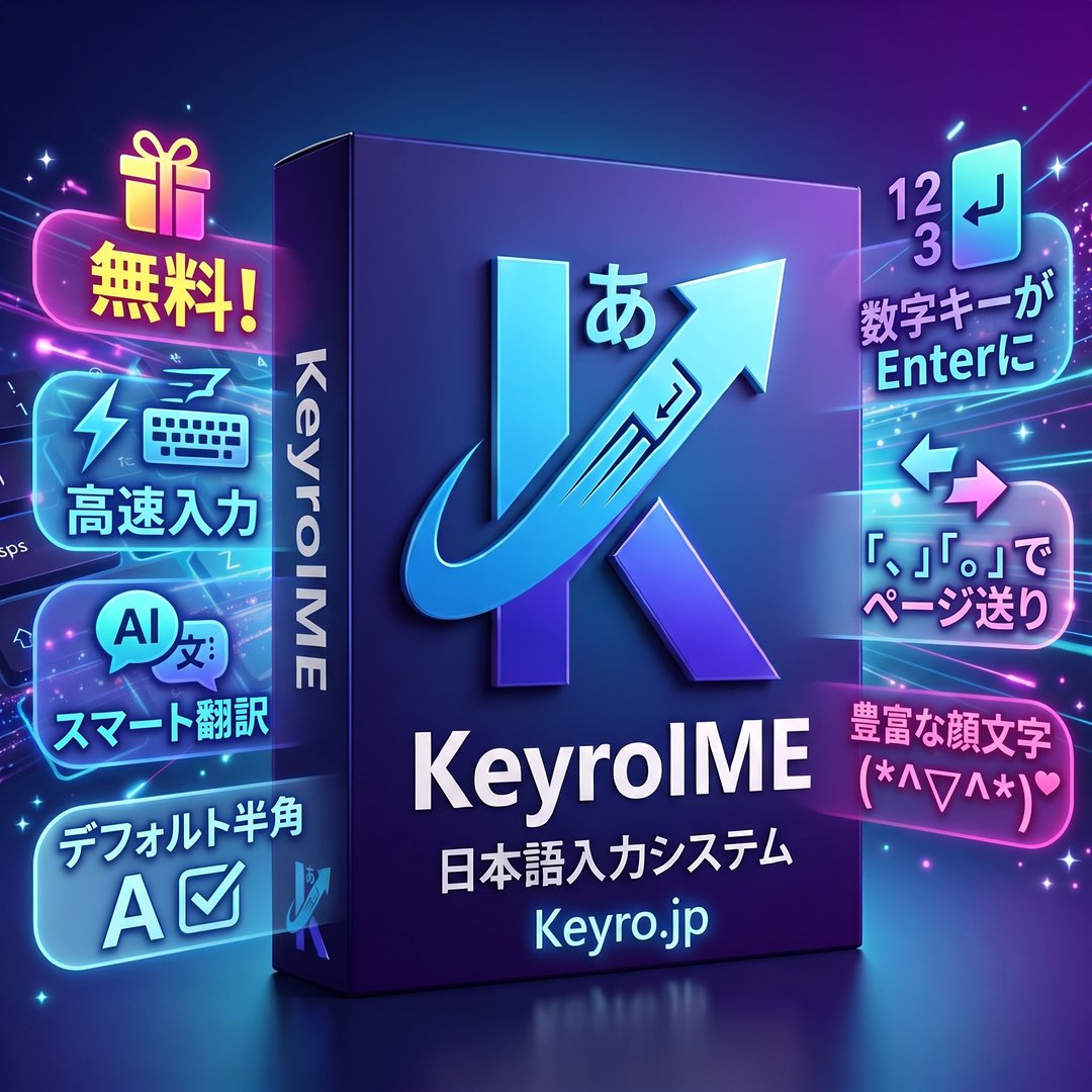 KeyroIME's tweet photo. 「入れたのに動かない」を減らしたい。KeyroIME Pro v1.1.1、無料公開

https://t.co/pn3TufztCo
＃日本語入力　＃入力効率　＃入力ソフト #JapaneseProducts  #japaneseinput https://t.co/0ppgaVqbOr