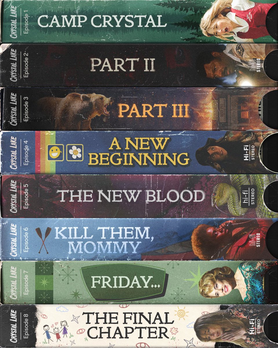 peacock's tweet photo. Episode titles confirmed, please be kind and rewind.

#CrystalLake arrives October 15 on Peacock. https://t.co/S82wywrMnq