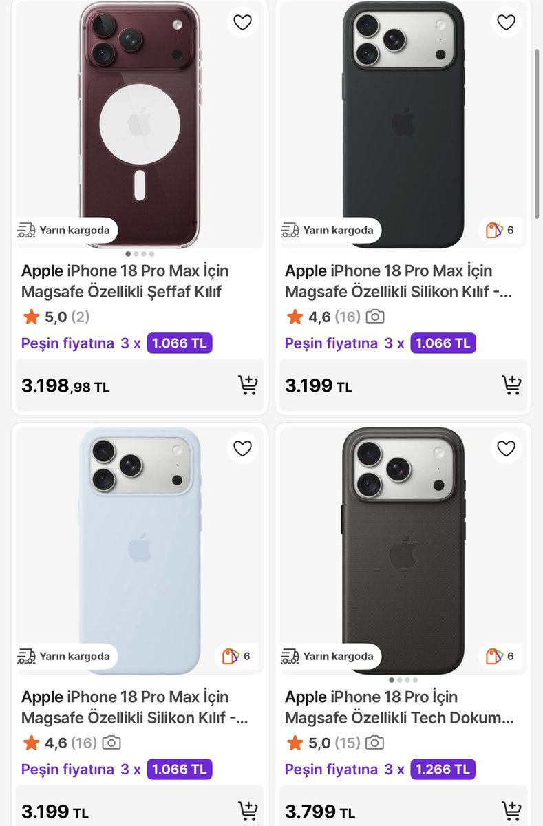 kurabieler's tweet photo. iPhone 18 pro ve pro max tüm aksesuarlar peşin fiyatına 3 taksit 🤩🤩

https://t.co/H4jpOAks7d

#reklam https://t.co/o0kD5HNpkG