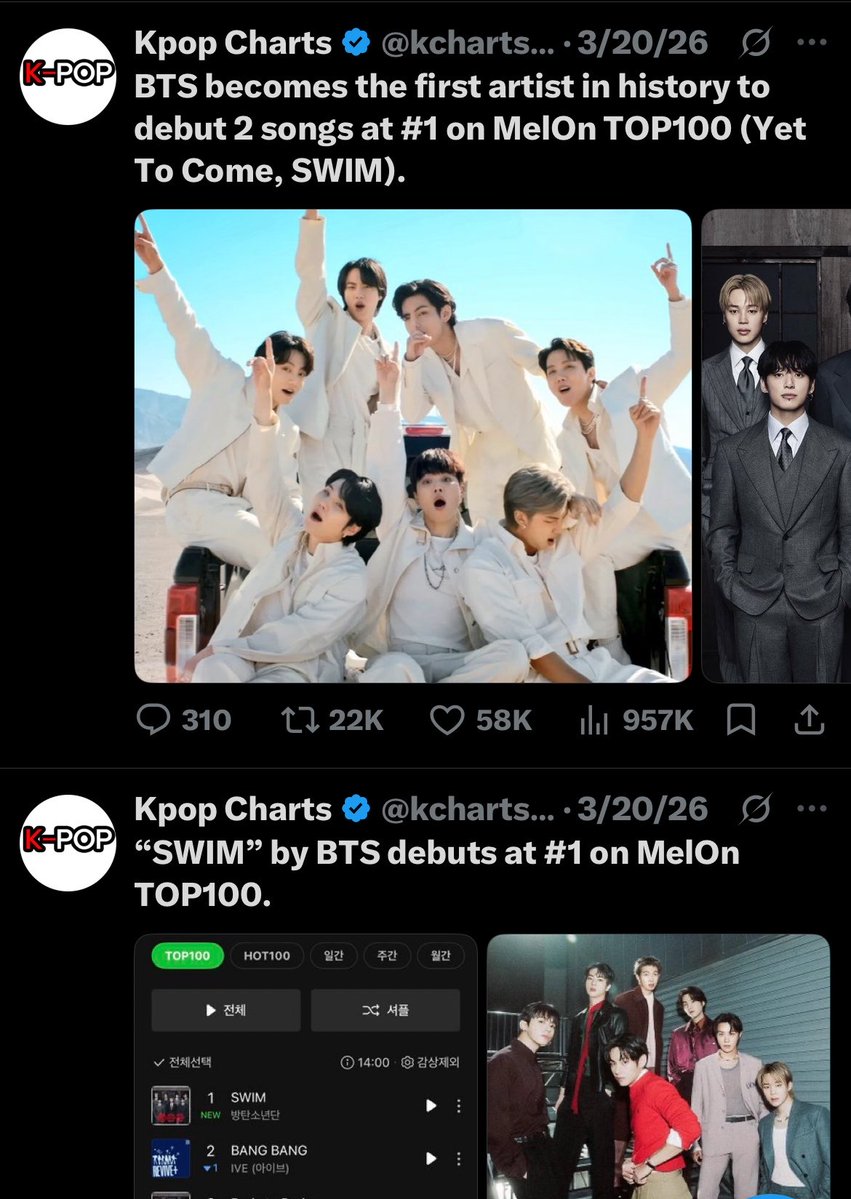 starboykkyu's tweet photo. Friendly reminder that THIS is what swim accomplished on k-charts. The song performed well, so please don’t listen to kpop stans acting like it didn’t. https://t.co/GHqKAJ39cl