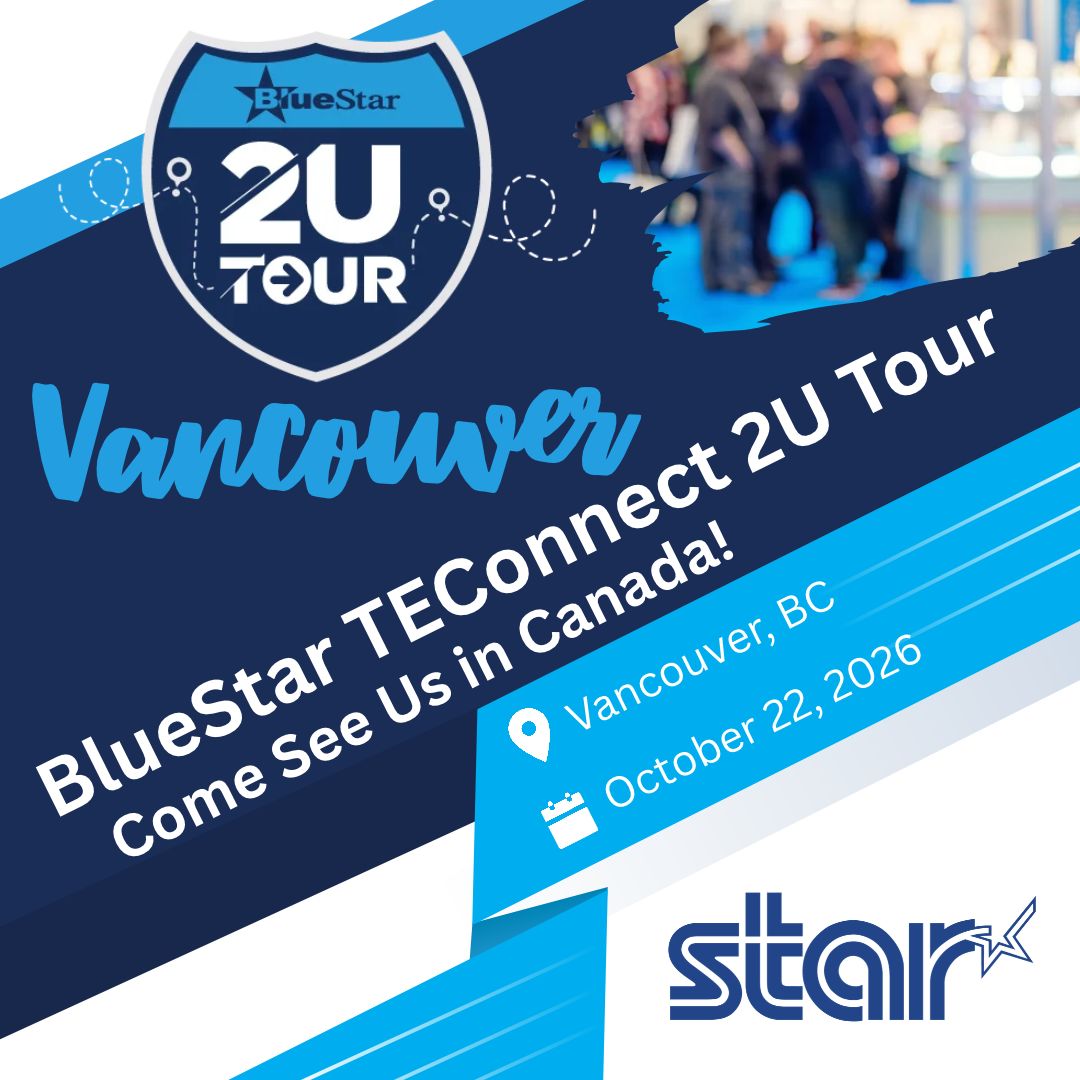 StarMicronics's tweet photo. 🇨🇦 Next stop: Vancouver!

We're joining @Think_BlueStar for the Tech2U Tour on October 22!

Looking forward to connecting with our Canadian partners and showcasing Star's latest POS technologies.

#StarMicronics #Tech2U #POS https://t.co/aEYG7brzcm