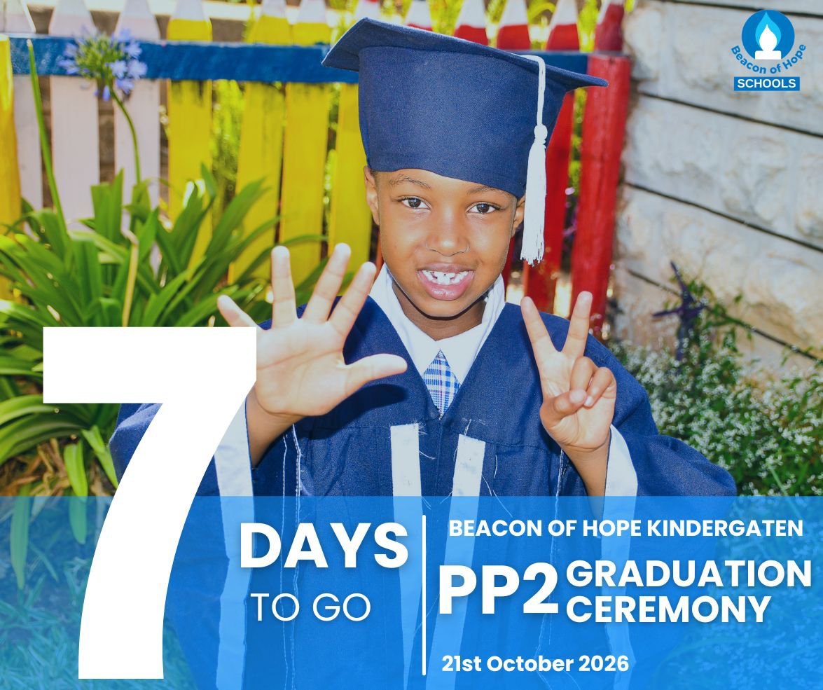 BOHschools's tweet photo. Just 7 days until our PP2 learners take the next big step in their learning journey. From little learners to big achievers, we’re excited to celebrate their growth, milestones and the bright futures ahead
#7daystograduation #PP2Graduation #beaconofhopeschools #graduation https://t.co/QZ7HgY5TnH