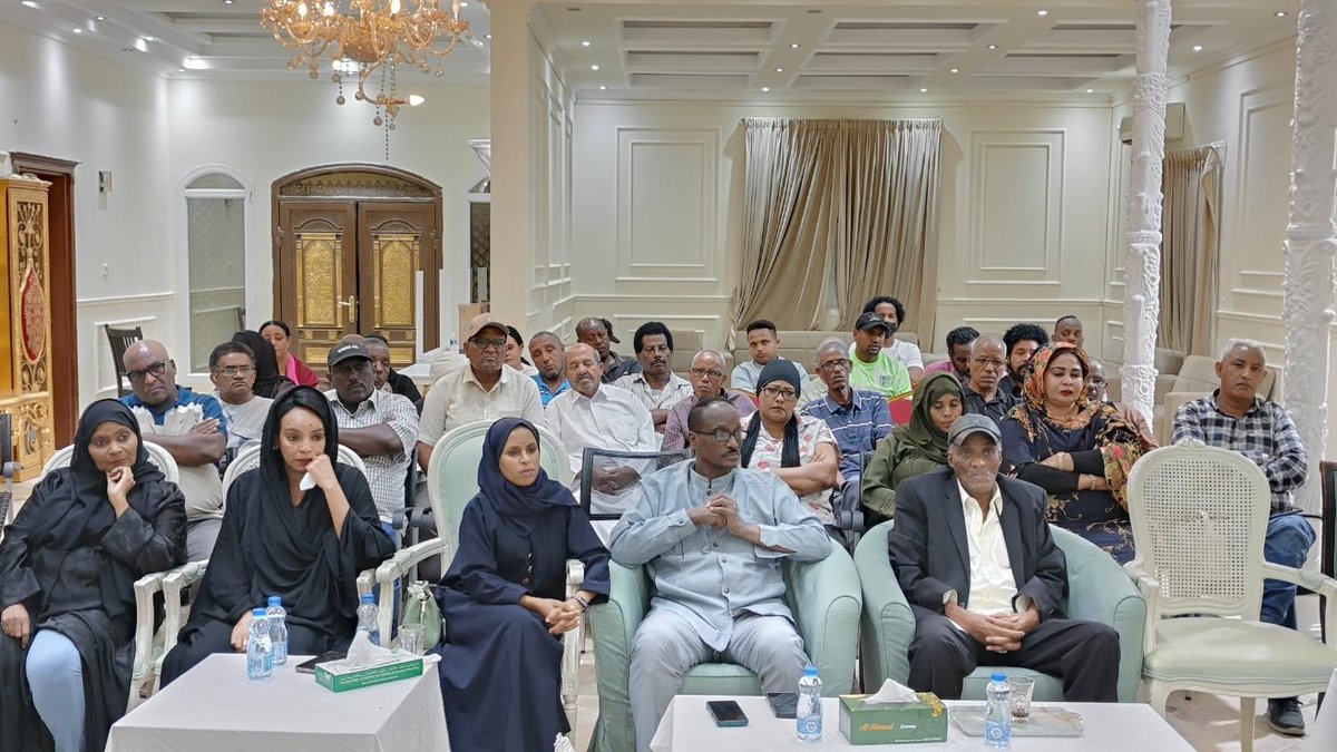 shabait's tweet photo. Eritrean communities in Saudi Arabia and Qatar conduct seminars

Eritrean communities in Riyadh, Saudi Arabia, and Doha, Qatar, conducted seminars on 12 October to discuss the current responsibilities of nationals.

At the seminar in Riyadh, Ms. Weini Gerezgiher, Chargé d’Affaires at the Eritrean Embassy in the Kingdom of Saudi Arabia, gave an extensive briefing on the objective situation in the homeland as well as regional and global developments.

The participants, for their part, expressed their commitment to strengthening their organization and playing their due part in national affairs.

Similarly, at the seminar conducted in Doha, Mr. Ali Ibrahim, Eritrea’s Ambassador to Qatar, gave an extensive briefing to representatives of the Eritrean community, the National Union of Eritrean Women, PFDJ organizations and others on the objective situation in the homeland and the current responsibilities of nationals.

Calling for similar seminars to be organized, the participants expressed their readiness to contribute to and participate in national affairs.
