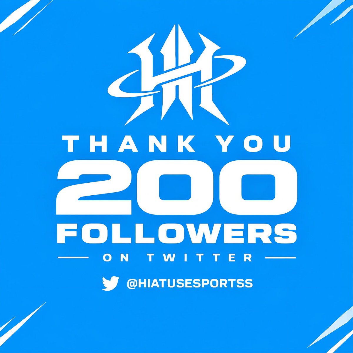HIATUSESPORTSS's tweet photo. 2 Milestones Down, The Next One Begins… Thank You For Helping Us Reach 200 Followers!💙🎉

#HiatusEsports https://t.co/goZ2AWKNjF