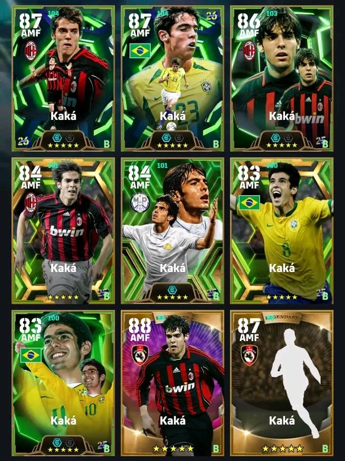 dvdddddxr70778's tweet photo. Ricardo Kaka Cards in eFootball 🔥🔥

In your opinion, which version of the card is the best? https://t.co/fwq5NCPkcQ