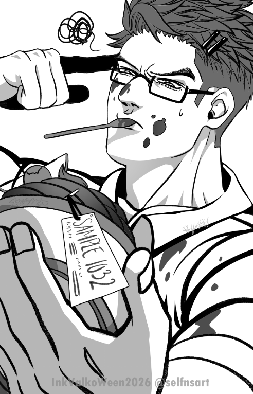 selfnsart's tweet photo. Choco testing endlessly in the lab... 😋🍫

#InkValkoWeen2026 Day 17 &amp; 18: Metal + Chocolate

#BringValkoBack #ValkoIs6thLi https://t.co/iM1GwKyTS2