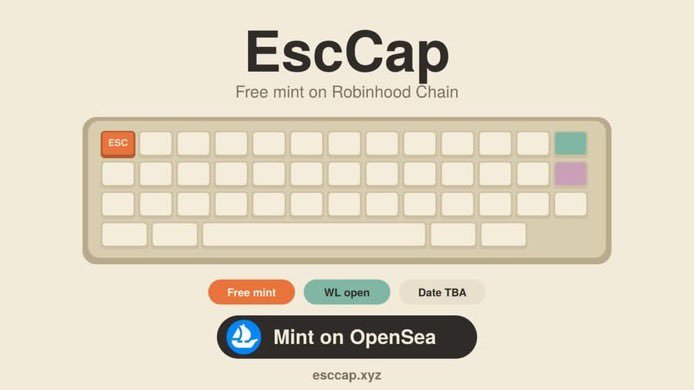 xyshimanto_og's tweet photo. Free Mint 10 WL spots @esccapHQ 🤝 

    *Supply: 3333
    *Mint date: TBA
    *Mint Price: Free Mint
    *Chain: Robinhood

  To Enter:
     1. Follow @xyshimanto_og @esccapHQ 
     2. Like + RT this post
     3. Drop your EVM wallet and tag 2 frens. 

Picking winners in 24 hours.
