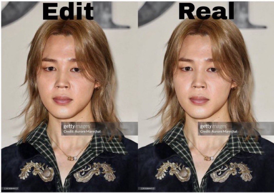 gretchenarmyusa's tweet photo. Not antis editing jimin’s picture to convince themselves he’s ugly after seeing him beating the Getty images curse. Literal god. https://t.co/22t0bAoiPF