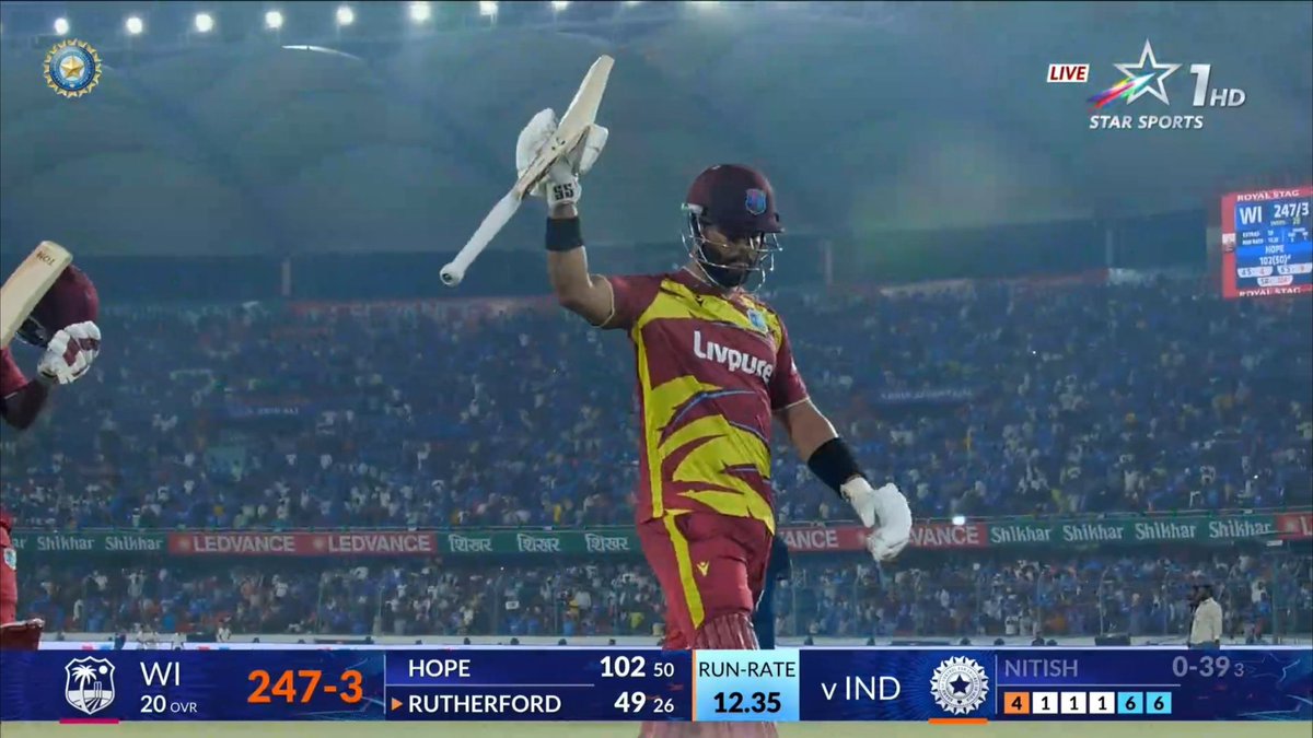 Shebas_10dulkar's tweet photo. Shai Hope now has 3 T20I Centuries

102* vs Australia
102* vs India
102* vs India*

All 3 Centuries ~ THE EXACT SAME SCORE! 🥶🔥

#INDvsWI https://t.co/leBcyMr9tq
