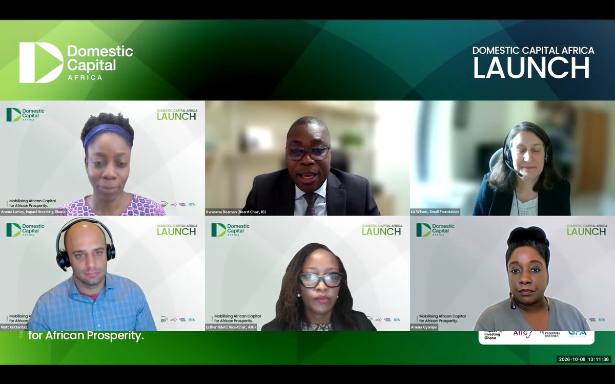 ImpactInvGh's tweet photo. "The opportunity before us is to harness domestic capital to finance African businesses, infrastructure, and climate solutions." — Kwabena Boamah (Board Chair, IIGh)   
Catch the leadership opening remarks from the #DomesticCapitalAfrica launch! 🌍
🎥 https://t.co/GaxDJAJpVh https://t.co/PuCJdleqmi
