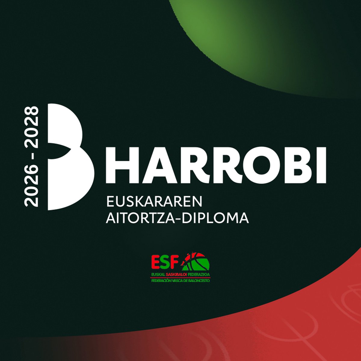 Basketbasko's tweet photo. 🏅 Euskadiko Saskibaloi Federazioak HARROBI diploma lortu du!

Eusko Jaurlaritzak euskararen erabilerarekin, presentziarekin eta kudeaketarekin dugun konpromisoa aitortzen du.

📅 Errekonozimendua indarrean egongo da 2029ra arte.

🏀 Euskararekin! https://t.co/fSfWp8jRJW