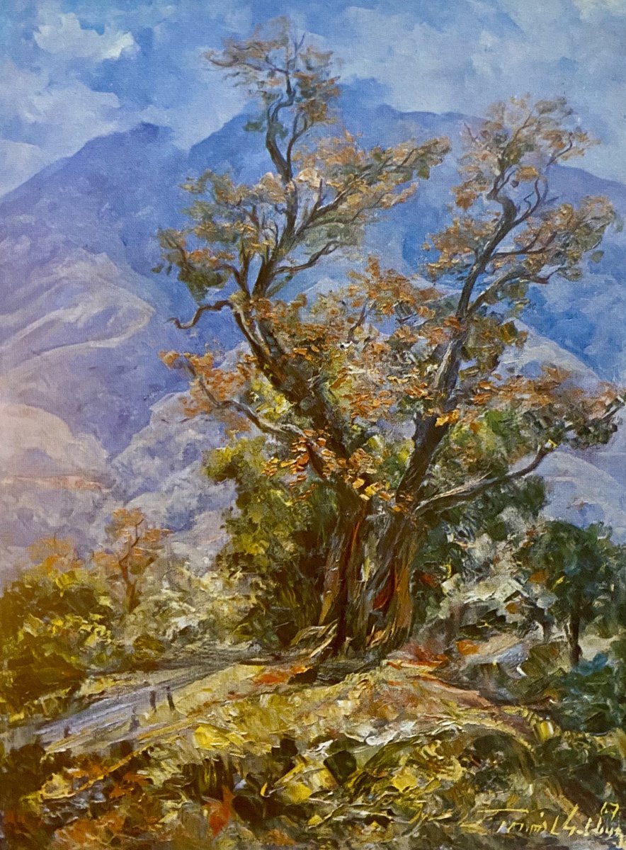 nissnickmich's tweet photo. “Bucare. Urbanización Santa Cecilia, Caracas” (1967). Obra del pintor venezolano Tomás Golding #arte #pintura #paisaje #santacecilia #caracas #venezuela #vzla #curiosidades #14OCT2026 https://t.co/zjvyc5q7Uj